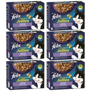 FELIX Sensation Jellies Karma dla kotów wybór smaków w galaretce 72x85g - Mokra karma dla kotów - miniaturka - grafika 1