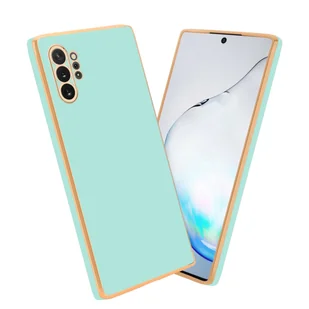 Pokrowiec Do Samsung Galaxy NOTE 10 PLUS Etui w Glossy Miętowa Zielona - Złoto TPU Silikonowe Obudowa Case Cover Cadorabo - Etui i futerały do telefonów - miniaturka - grafika 1