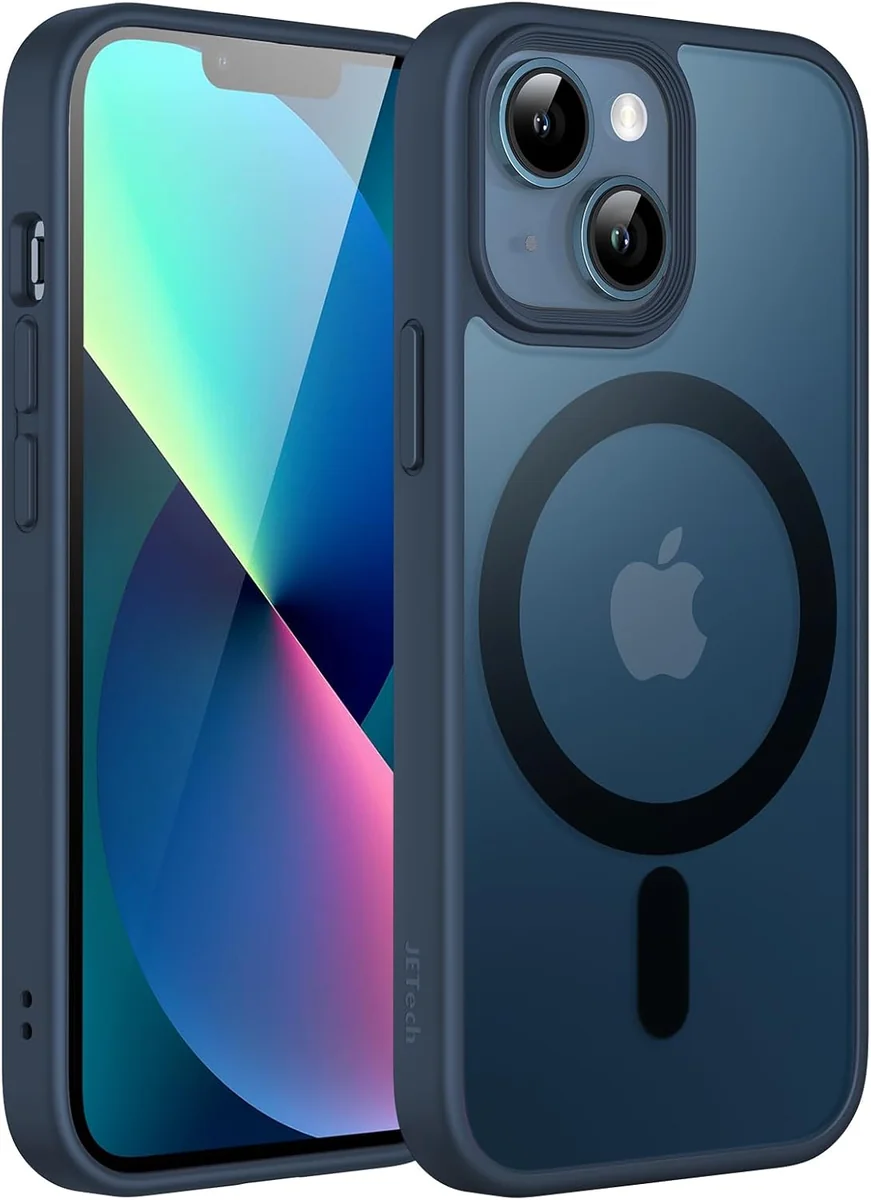 JETech Magnetyczna Etui dla iPhone 13 mini 5,4 Cala Kompatybilny z MagSafe, Półprzezroczysta Matowe Tylna Szczupły Odporny na Wstrząsy Case (Sztormo..