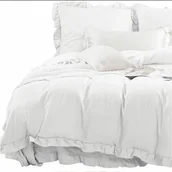 Pościel - Pościel Ruffy 140x200 biała z falbanką - miniaturka - grafika 1