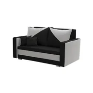 Sofy i kanapy - Sofa kanapa 2 os z funkcją spania ASTO1 czarny / srebrny - miniaturka - grafika 1