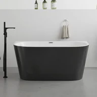 Wanny - VENTE-UNIQUE Wanna wolnostojąca przyścienna - 255 l - 180 x 75 x 58 cm - Czarny z połyskiem - Akryl - DIVINA - miniaturka - grafika 1