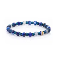 Bransolety męskie - Bransoletka koraliki w kolorze niebieskim EM 11 - EM Men's Accessories - miniaturka - grafika 1