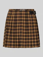 Spódnice - Spódnica mini rozkloszowana z jednostronnymi plisami model ‘CAT’ - miniaturka - grafika 1