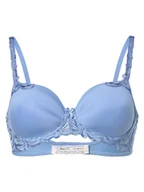 Biustonosze - Triumph - Damski biustonosz z fiszbinami  wyściełany, niebieski - miniaturka - grafika 1