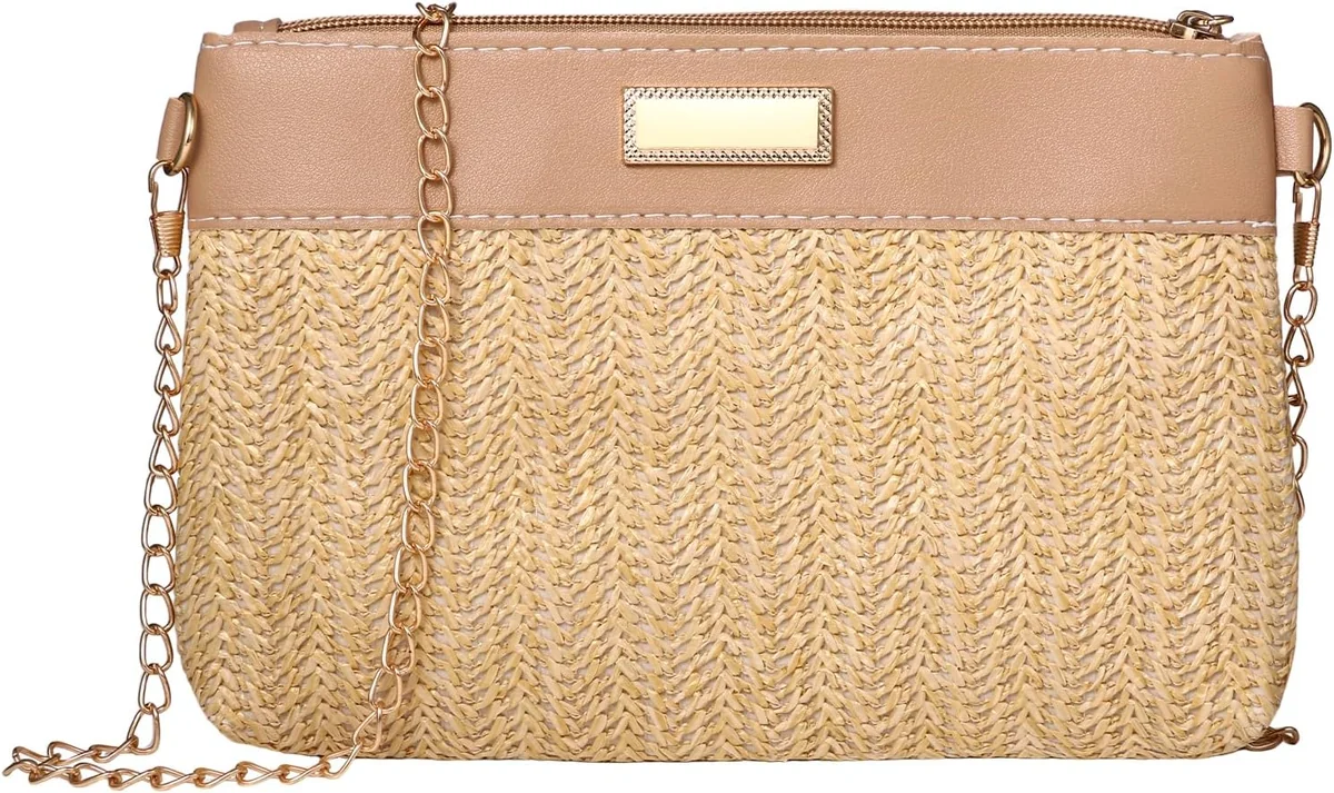 TOREBKA SŁOMKOWA DAMSKA PLAŻOWA CROSSBODY TOREBKA NA RAMIĘ ELEGANCKA MODNA