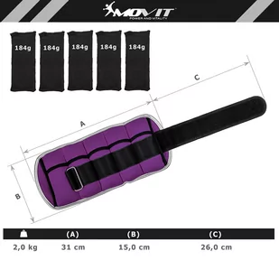 FIOLETOWE REGULOWANE OBCIĄŻNIKI 2x 2 KG DO ĆWICZEŃ - Obciążenia - miniaturka - grafika 4