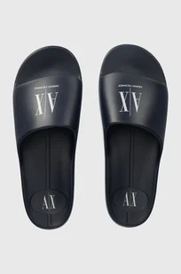 Armani Exchange klapki męskie kolor granatowy XUP012 XV675 K487 - Klapki i japonki męskie - miniaturka - grafika 1