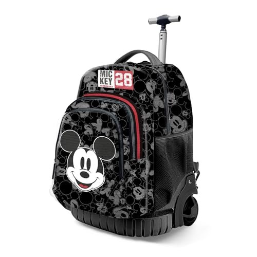 Disney Mickey Mouse Year Fan GTS plecak na kółkach, czarny, 32 x 47 cm, pojemność 30 l, Czarna Myszka Miki, Jeden rozmiar, Plecak na kółkach FAN GTS