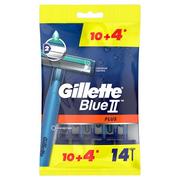Maszynki do golenia i wkłady - Gillette Blue II Plus Jednorazowe maszynki do golenia 14 sztuk - miniaturka - grafika 1