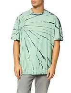 Koszulki męskie - Urban Classics Męski t-shirt Boxy Tye Dye Tee, Black/Ghostgreen, S - miniaturka - grafika 1
