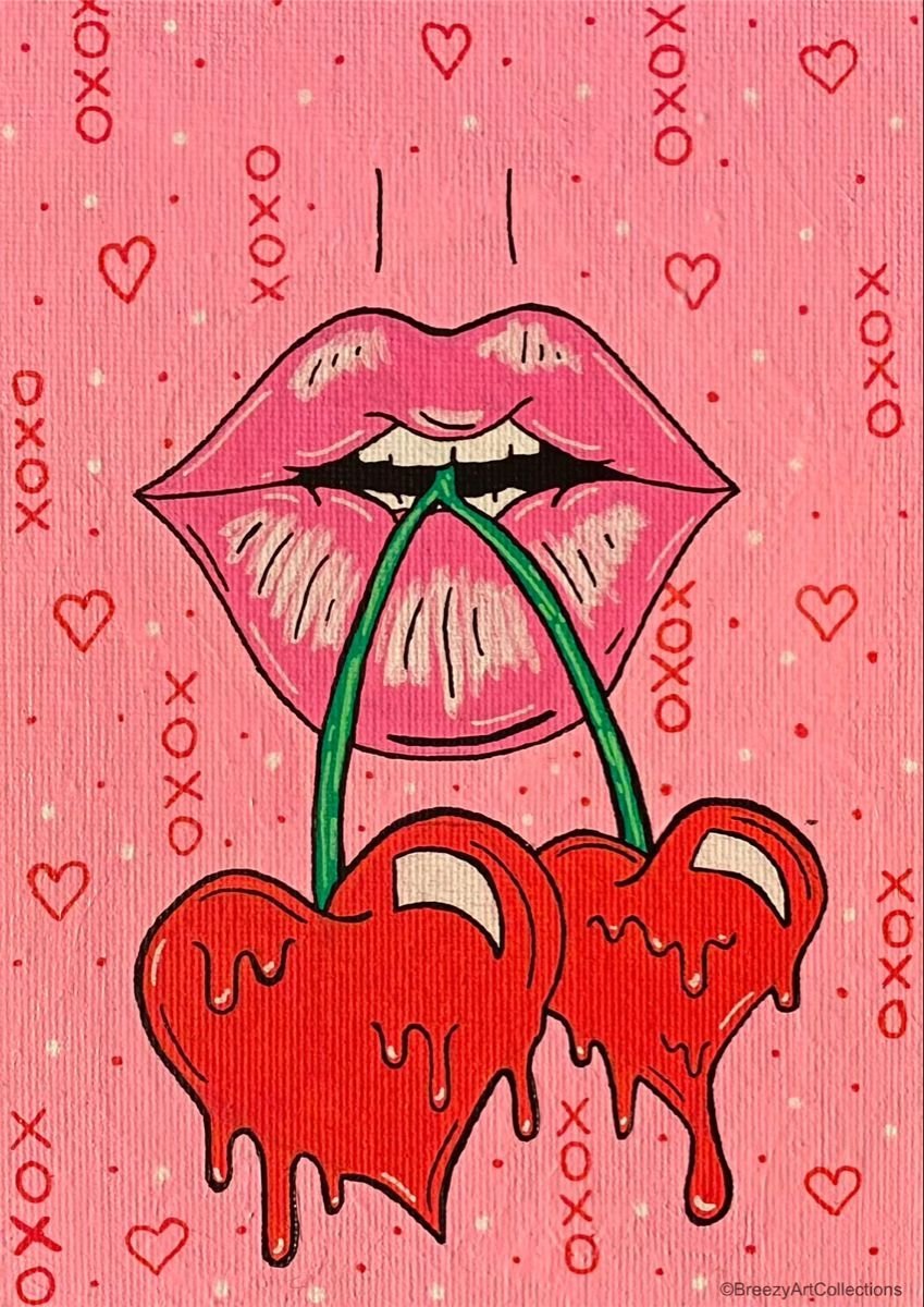 PODKŁADKA POD MYSZ Z Nadrukiem 22x18 cm Sztuka Cherry Wiśnie Tekst Prezent