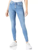 Spodnie damskie - ONLY Damskie spodnie jeansowe Onlblush Mw Button Rea DNM EXT Skinny, niebieski (medium blue denim), S x 30L - miniaturka - grafika 1