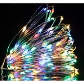 Oświetlenie świąteczne - Lampki 50 LED multikolor druciki łezki na baterie CORTINA POLAND - miniaturka - grafika 1