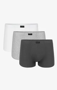 3-pack Bokserki męskie 3BMH-007, Kolor biały-szary melanż, Rozmiar S, ATLANTIC - Intymna - Majtki męskie - miniaturka - grafika 1