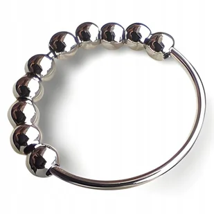 Antystresowy pierścionek z obrotowymi kulkami srebrny stal chirurgiczna - Pierścionki - miniaturka - grafika 1