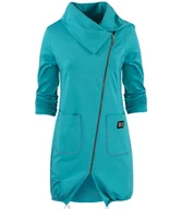 Bluzy damskie - Cienka długa bluza ze skośnym suwakiem i kominem BEATA - Empik - miniaturka - grafika 1