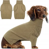 Ubranka dla psów - Sweterek dla psa ubranko ciepłe z golfem na zimę kolor brązowy rozmiar L - miniaturka - grafika 1