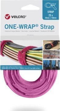 VELCRO One Wrap 20 mm x 150 mm, 25 sztuk, różowa