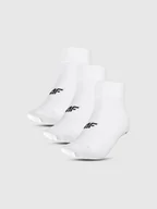 Skarpetki męskie - 4F Skarpety casual za kostkę (3-pack) męskie - białe 43-46 - miniaturka - grafika 1