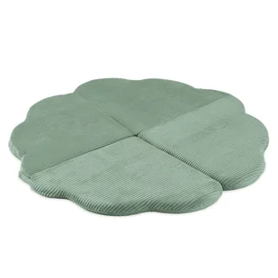 MISIOO Mata podłogowa dziecięca kwiatek 115x115x5cm zielony sztruks premium fluffy flower - Maty piankowe - miniaturka - grafika 1
