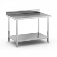 Stoły gastronomiczne - B2B Partner Stół roboczy ze stali nierdzewnej z półką, 1200 x 800 x 850 mm - miniaturka - grafika 1