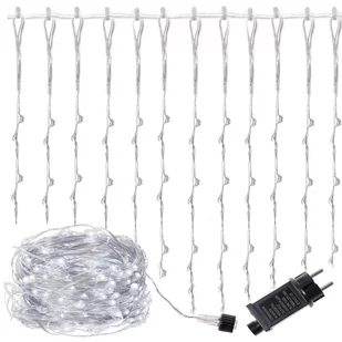 Kurtyna świetlna 400 led girlanda, lampki wewnętrzno-zewnętrzne sople zimny biały CL0098 - Oświetlenie świąteczne - miniaturka - grafika 2
