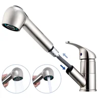 Baterie kuchenne - Bateria kuchenna ze szczotkowaną wyciąganą słuchawką prysznicową, bateria kuchenna z wyborem 2 natrysków, wysokiej jakości bateria Acie - miniaturka - grafika 1