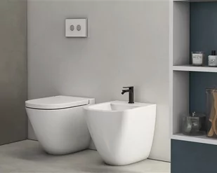 Globo Stockholm Toaleta WC stojąca 51x37 cm biały połysk LA002BI - Kompakty WC - miniaturka - grafika 1