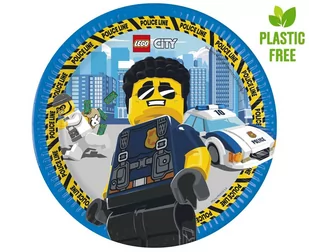 Talerzyki papierowe Lego City 23cm 8szt - Godan - Naczynia i sztućce jednorazowe - miniaturka - grafika 1