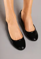Baleriny - Czarne Balerinki Lakierowane w Klasycznym Stylu ze Skórzaną Wkładką Belzivia - miniaturka - grafika 1