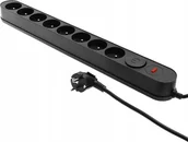 Listwy zasilające - Listwa zasilająca Plastrol Plastrol Filtr W-00028 listwa zasilająca z układem przeciwprzepięciowym osiem gniazd, włącznik szara - miniaturka - grafika 1