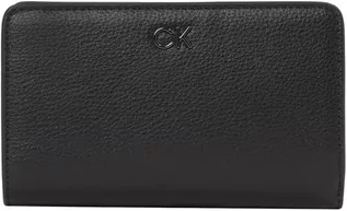 Portfele - Calvin Klein Damski codzienny średni składany portfel, czarny Ck, OS, Ck czarny, One Size - grafika 1