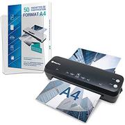 Laminatory - Laminator A4 A5 A6 A7 Pro szybko na gorąco i zimno do 2x125 mikronów opakowanie z 50 kieszeniami A4 - miniaturka - grafika 1