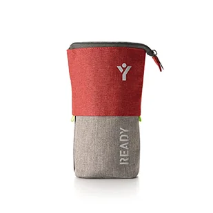 Piórnik na pasek gotowy do przekształcenia w kubek na długopisy i uchwyt na akcesoria, idealny do szkoły i pracy, rozmiar 20 x 14 cm, czerwony - Piórniki - miniaturka - grafika 1