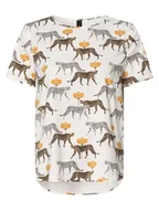 Koszulki i topy damskie - Marc Cain Sports - T-shirt damski, beżowy|pomarańczowy|biały|wielokolorowy - miniaturka - grafika 1