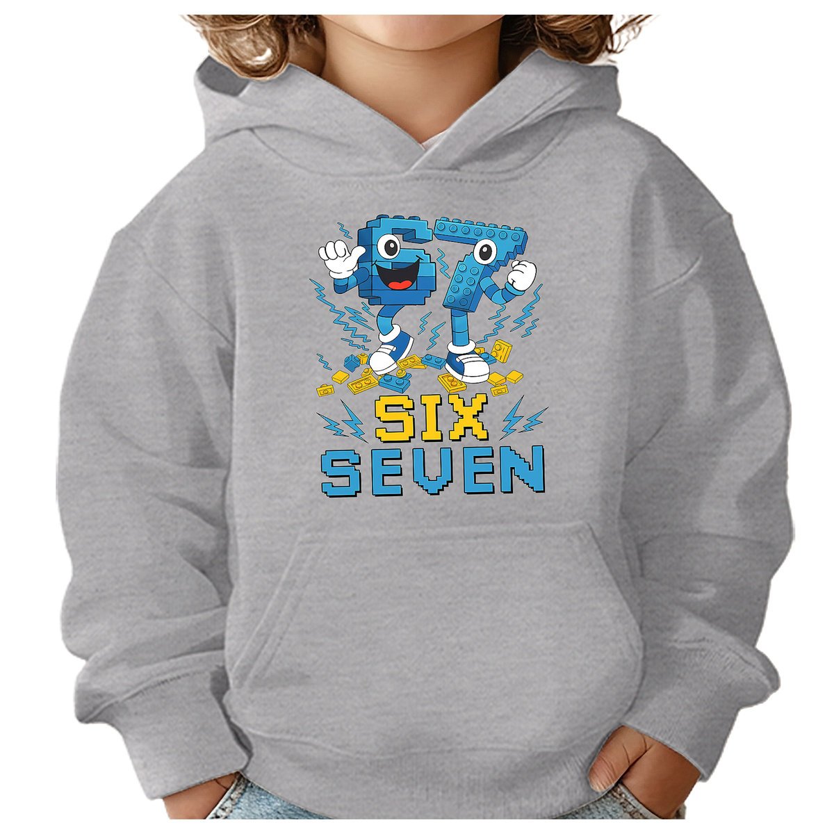 BLUZA DZIECIĘCA Z KAPTUREM 67 SIX SEVEN KLOCKI VIRAL 134-140 PREZENT