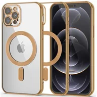 Etui i futerały do telefonów - Etui IPHONE 12 PRO Tech-Protect MagShine złote - miniaturka - grafika 1