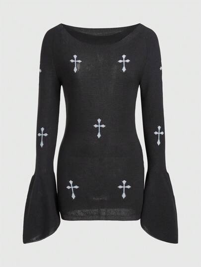 SWETER DAMSKI SZARY Z DŁUGIM RĘKAWEM 40/42 ŁWM