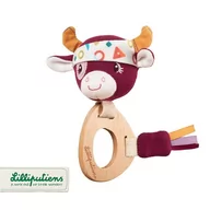 Gryzaki dla dzieci - Grzechotka z drewnianym gryzakiem Krówka Rosalie 3 m+ Lilliputiens - miniaturka - grafika 1
