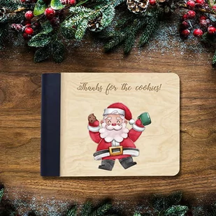 Drewniany MINI FOTO ALBUM na zdjęcia MIKOŁAJ z grawerowaną okładką z czarnymi kartami  prezent na święta - Albumy fotograficzne - miniaturka - grafika 2