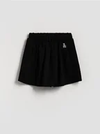 Spodnie i spodenki dla dziewczynek - Reserved - Szorty imitujące spódnicę z wiskozy - czarny - miniaturka - grafika 1