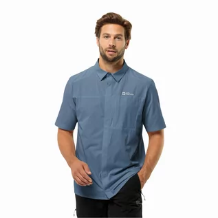 Koszule męskie - Męska koszula Jack Wolfskin VANDRA S/S SHIRT M elemental blue - S - grafika 1