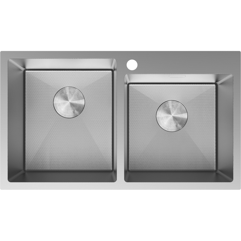 Mexen Xorin zlewozmywak stalowy 2-komorowy 780 x 450 mm, inox HC -6441782000-01HC