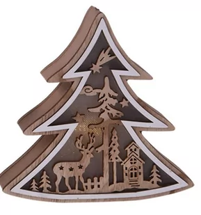 KMTP Zawieszka dekoracja świąteczna drewniana z ciepła biała diodą LED Serce K-AX5305000-S - Ozdoby bożonarodzeniowe - miniaturka - grafika 1