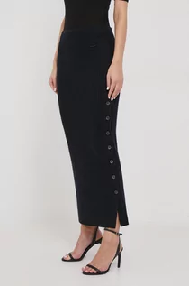 Spódnice - Calvin Klein spódnica wełniana kolor czarny maxi ołówkowa - grafika 1