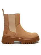 Botki damskie - Timberland Sztyblety Mid Pull On Boot TB0A6FCHEN71 Beżowy - miniaturka - grafika 1