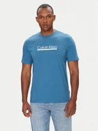 Koszulki męskie - Calvin Klein T-Shirt Outline Tape Graphic LV04RC852G Niebieski Regular Fit - miniaturka - grafika 1