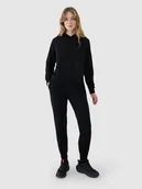 Spodnie sportowe damskie - 4F Spodnie dresowe joggery damskie - czarne XS - miniaturka - grafika 1