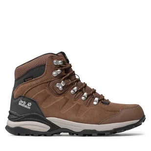 Trekkingi Jack Wolfskin Refugio Texapore Mid W 4050871 Brązowy - Buty trekkingowe damskie - miniaturka - grafika 1